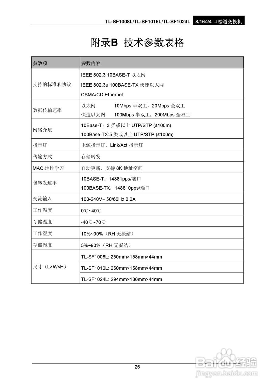 TP-LINK TL-SF1016L交换机使用说明书:[3]