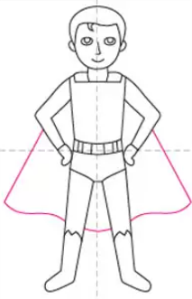 如何画超级英雄男孩