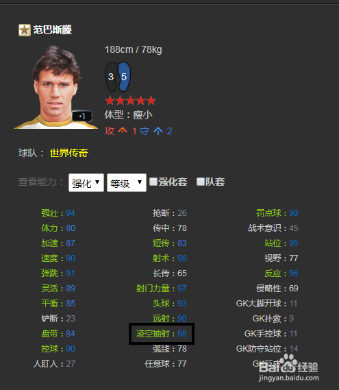 FIFA ONLINE 3球员能力值各数值作用（四）