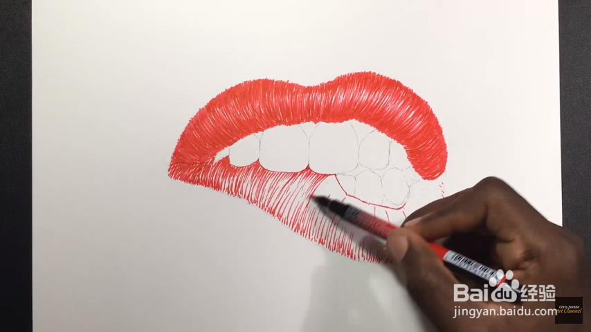 来画极具艺术气息的性感咬唇手绘教程