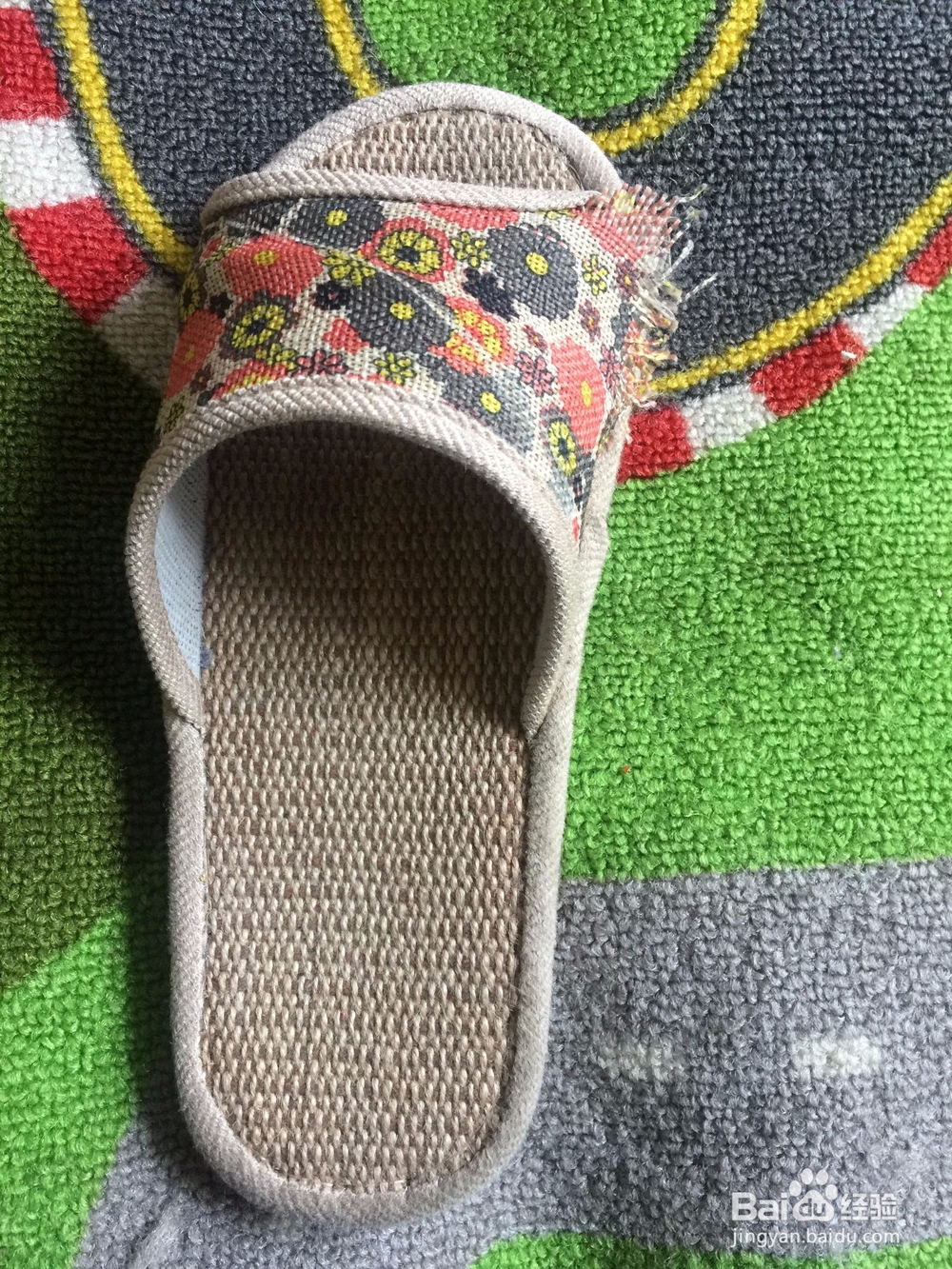 旧物改造之如何用旧布料改造拖鞋
