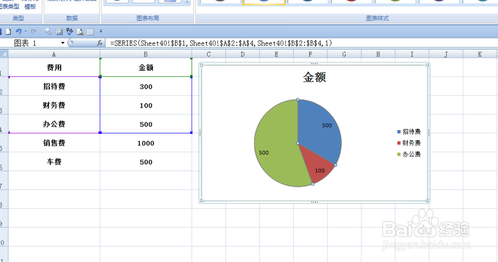 <b>EXCEL中如何根据选定区域插入饼图</b>