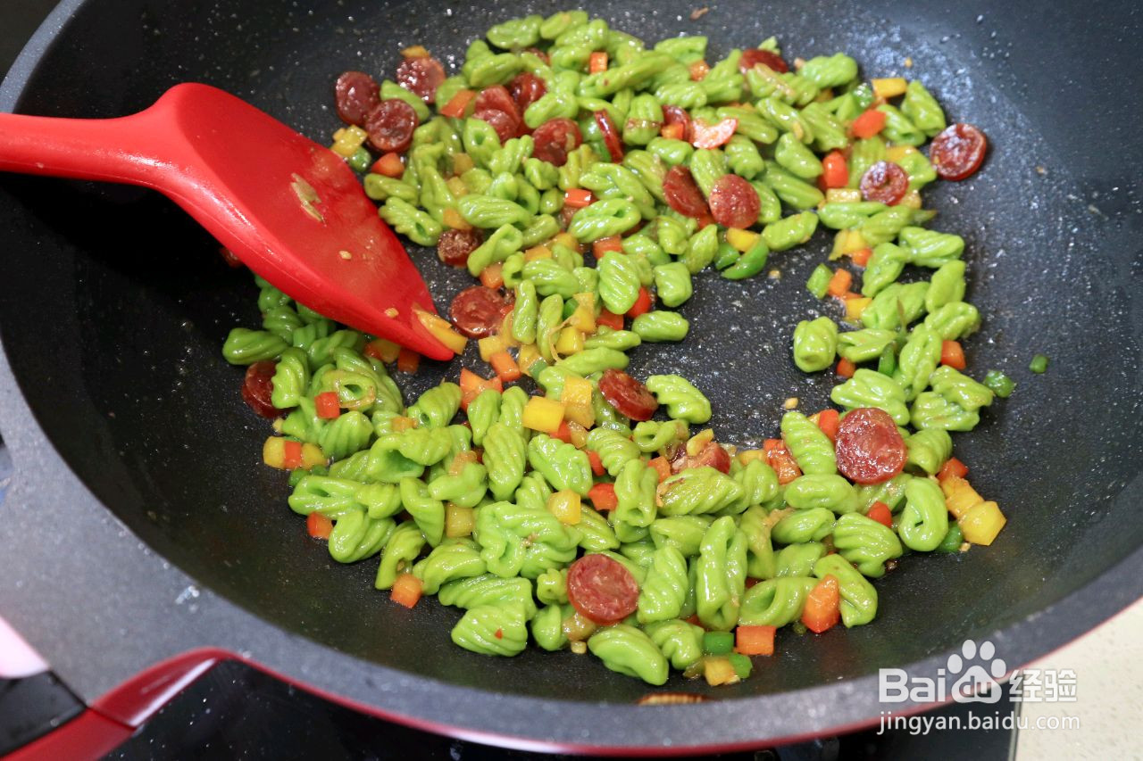 炒菠菜猫耳朵的做法