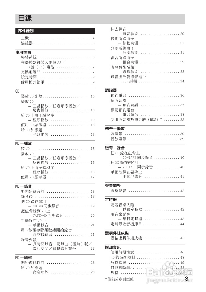 索尼CMT-DC500MD迷你组合音响使用说明书:[1]