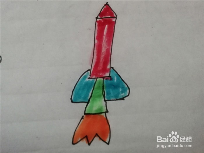 怎么样用简笔画画火箭