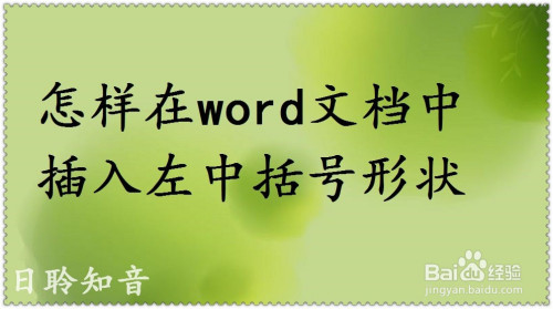 怎樣在word文檔中插入左中括號形狀