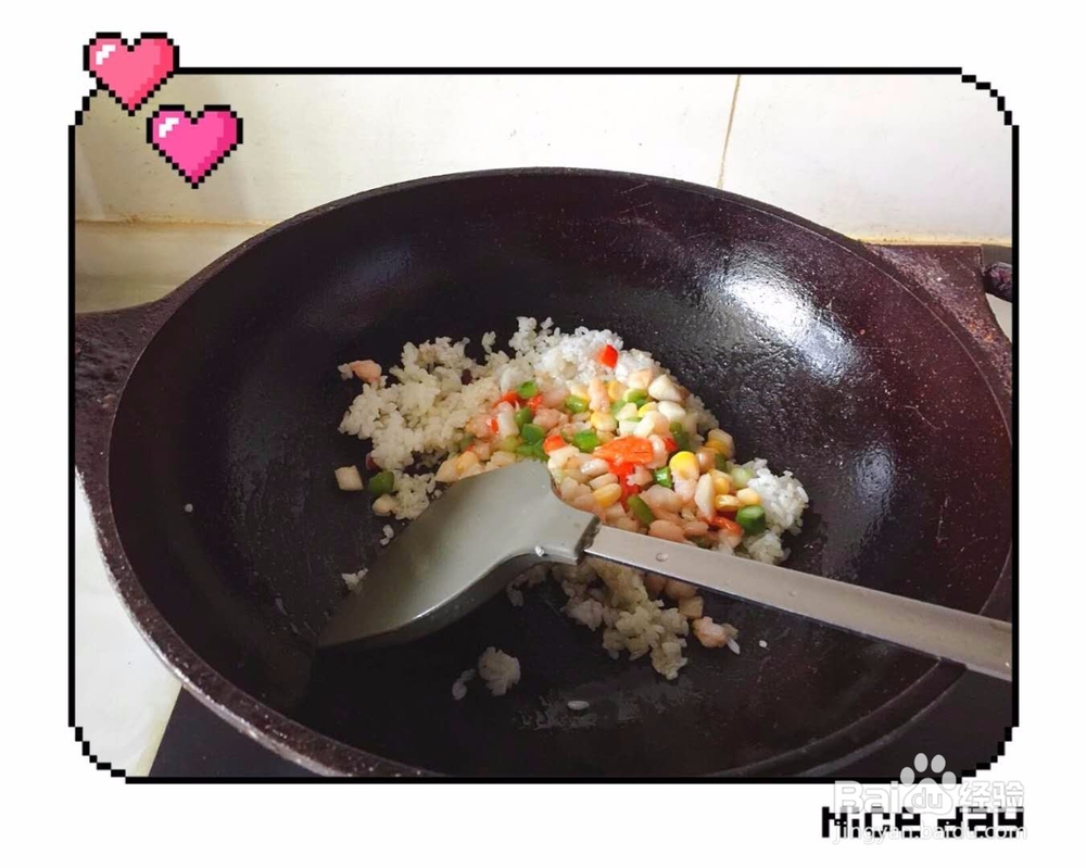 秀色掩今古 炒饭羞玉颜之河虾五彩炒饭
