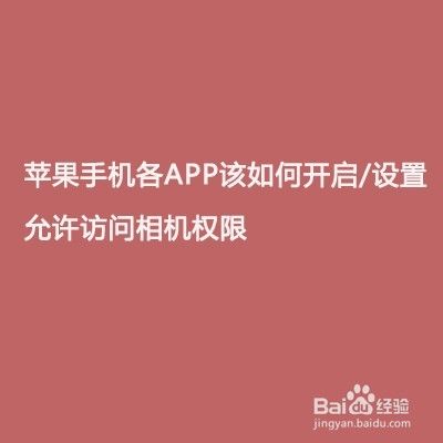 苹果手机各APP该如何开启/设置允许访问相机权限