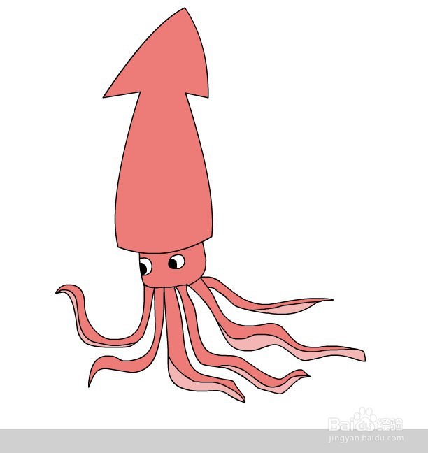 flash如何绘制一只卡通鱿鱼