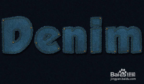 如何在Photoshop中制作缝合牛仔布文字效果
