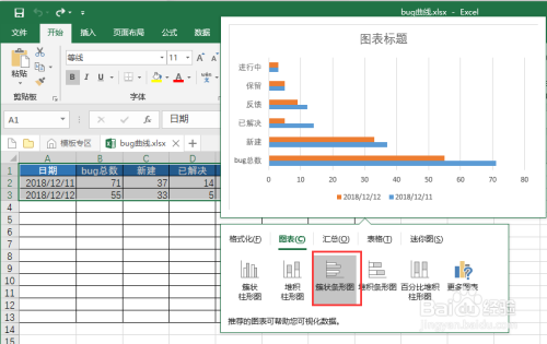 如何在excel2016中根据数据快速生成图表