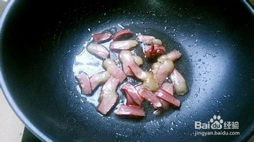 椒香荷兰豆炒腊肉的做法