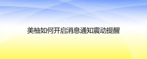 美柚如何开启消息通知震动提醒