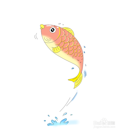 简笔画--如何画跃出水面的鲤鱼