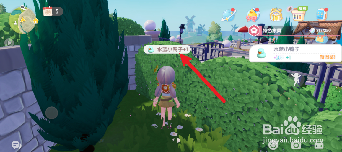心动小镇水蓝小鸭子家具位置在哪