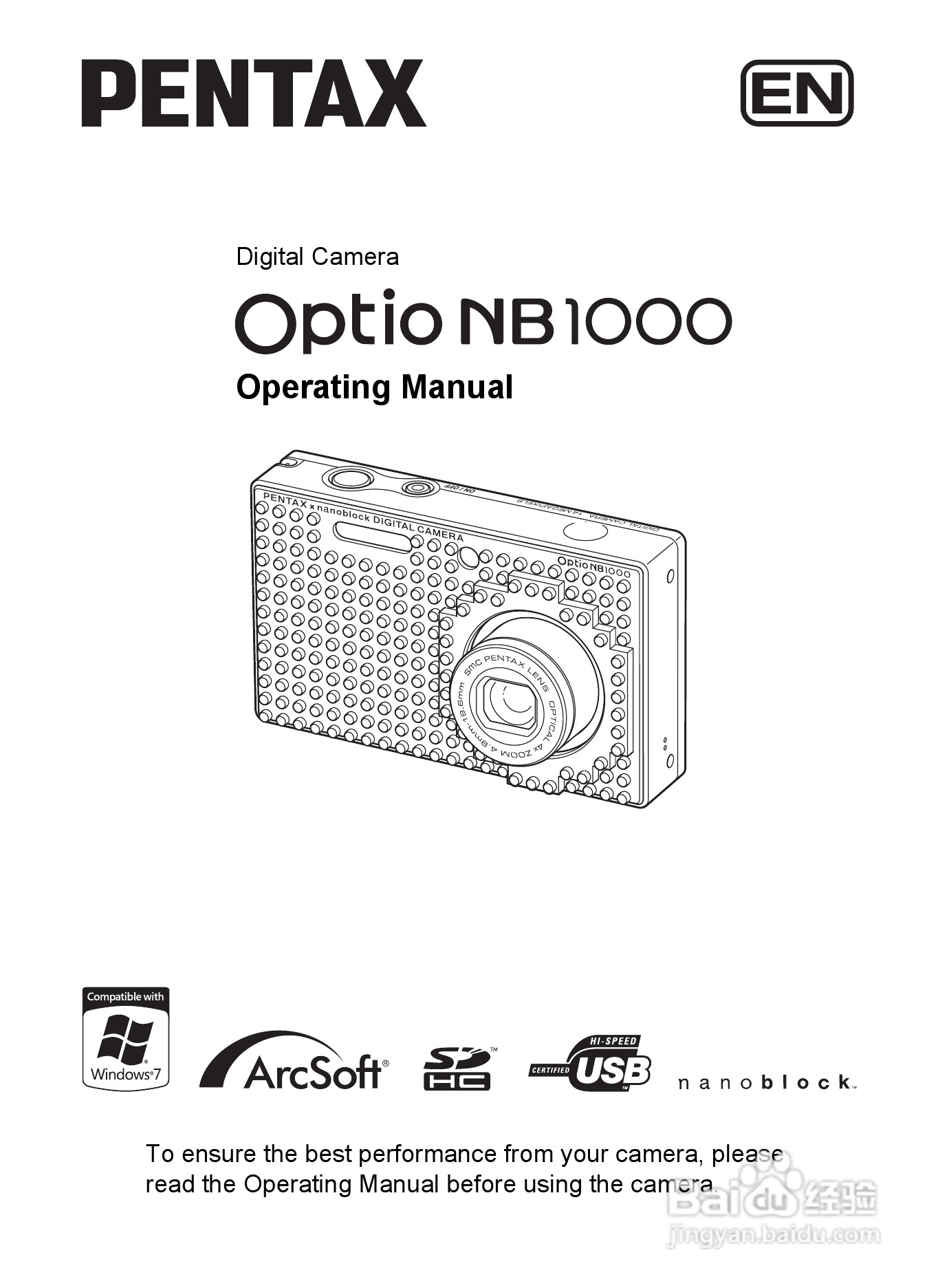 宾得Optio NB1000数码相机使用说明书:[1]