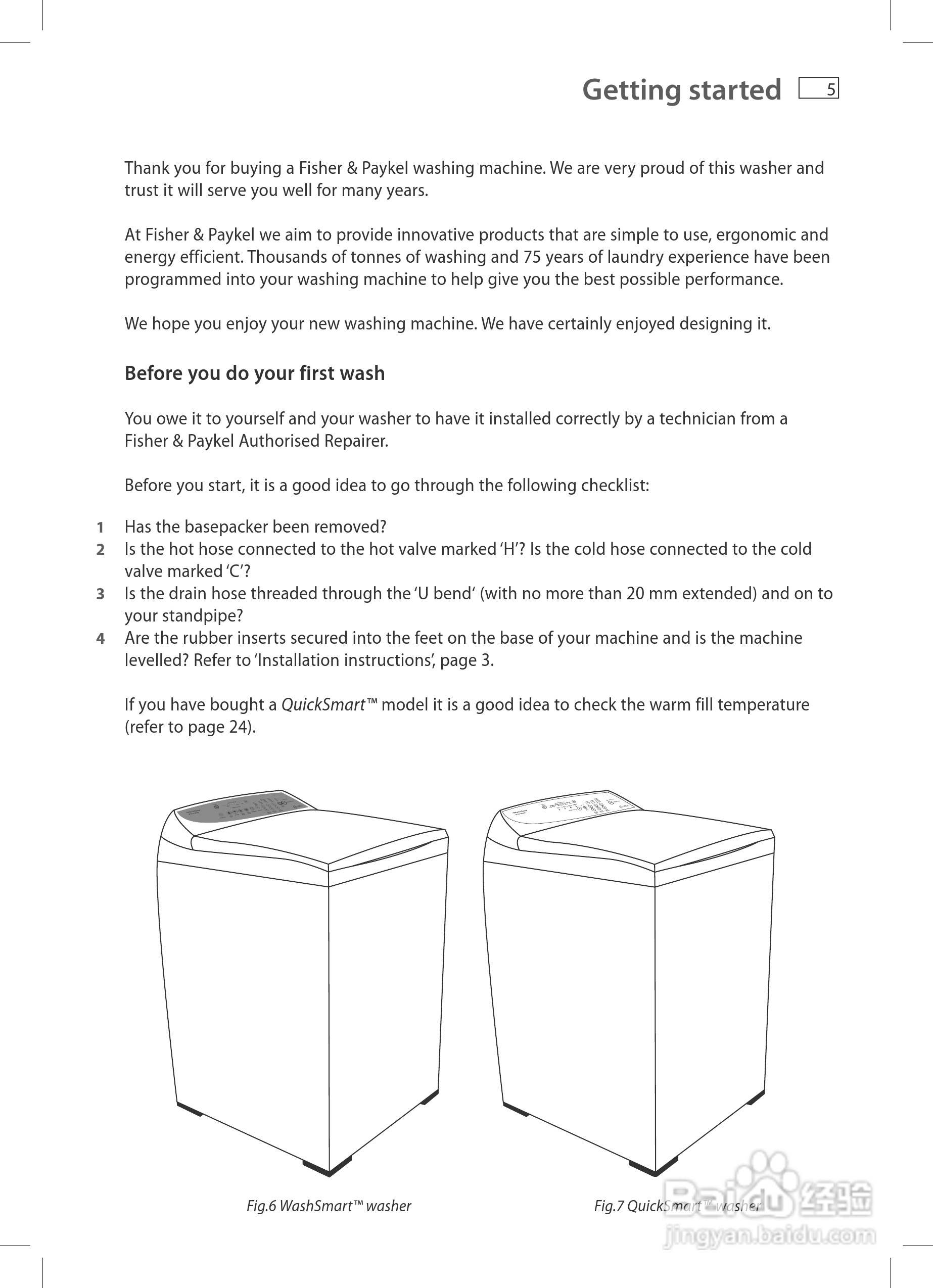 斐雪派克MW613洗衣机说明书:[1]