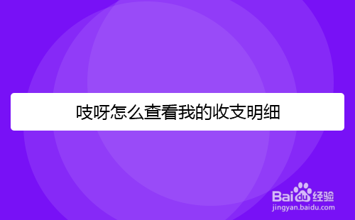 吱呀怎么查看我的收支明细