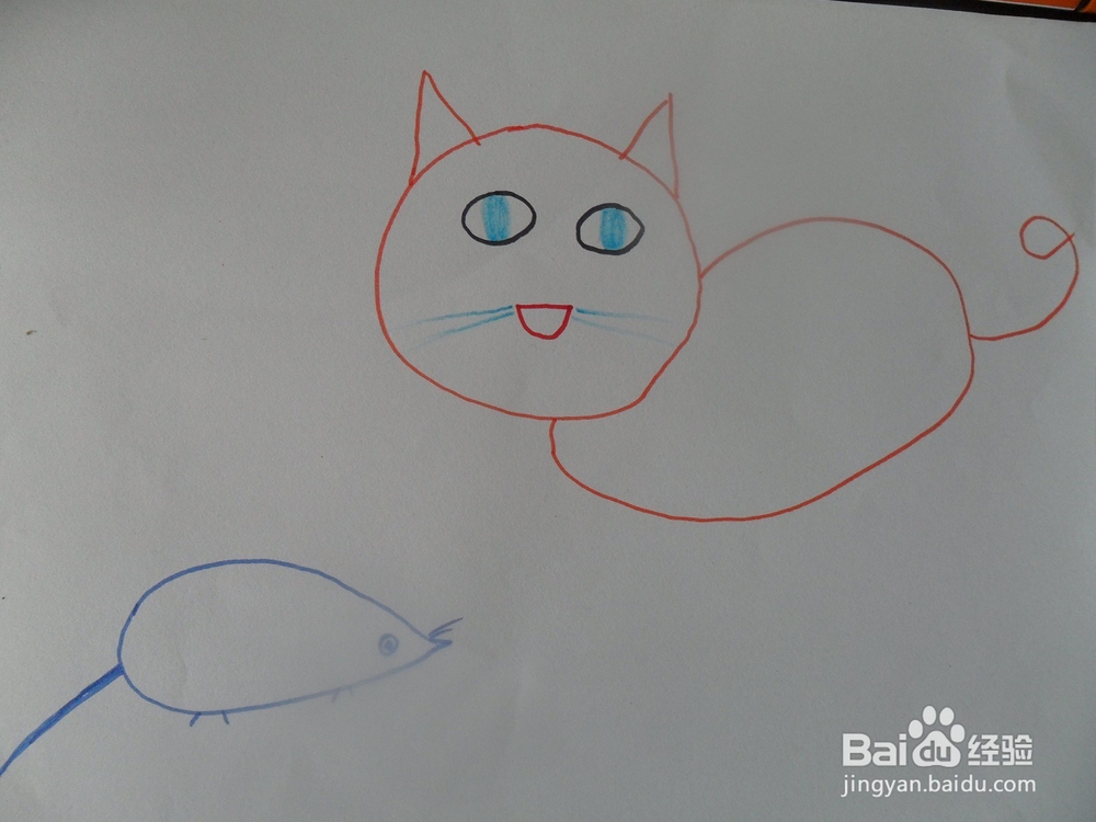 幼儿美工：[6]简笔画---猫和老鼠