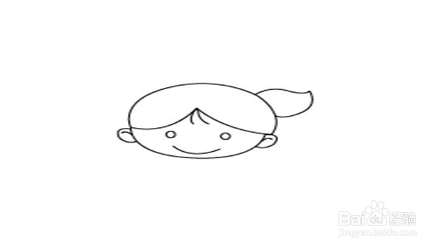 可爱小女孩简笔画