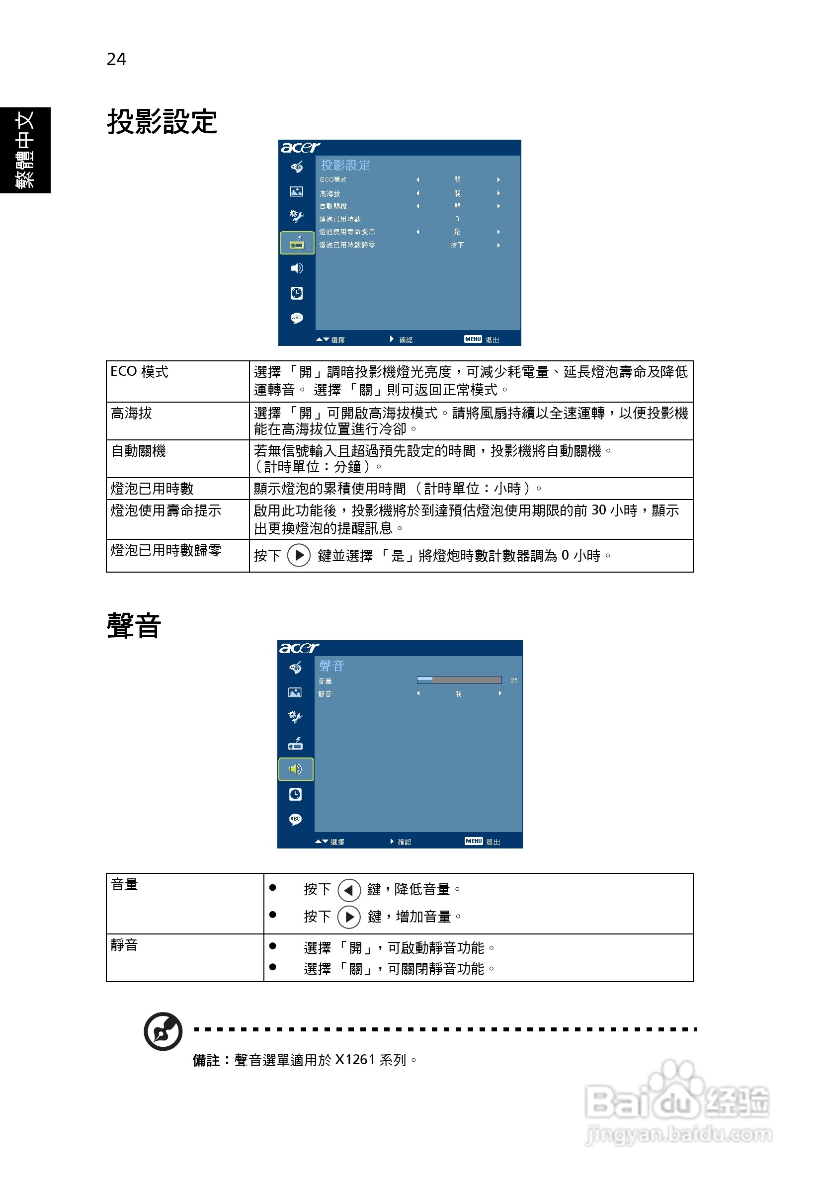 宏基H110投影机使用说明书:[4]