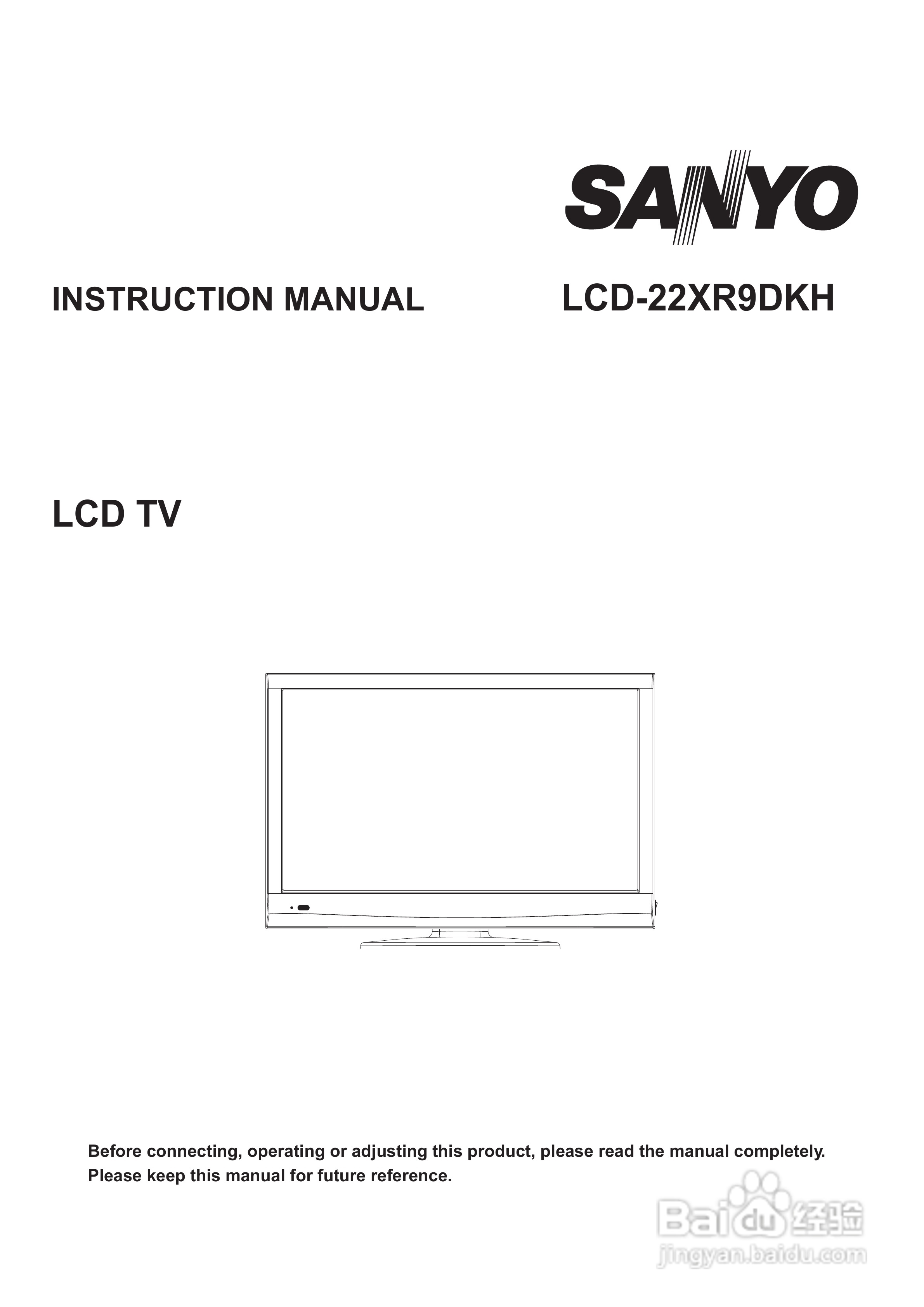 SANYO LCD-22XR9DKH LCD 电视说明书:[1]