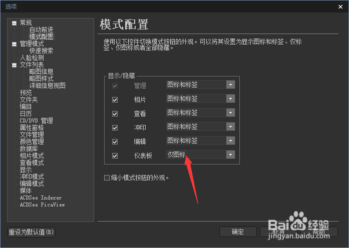 ACDSee Photo 2019怎么设置仪表板为仅标签