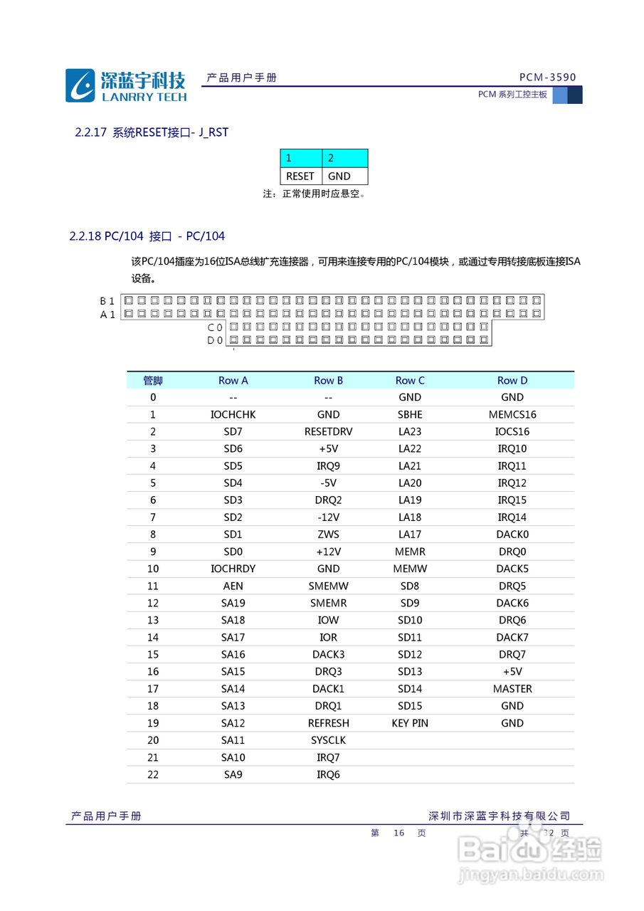 深蓝宇PCM-3590工业主板用户手册:[2]
