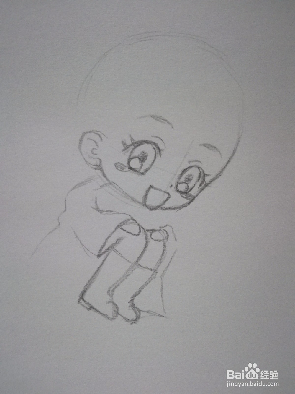 怎么画一个蹲坐着的Q版漫画人物