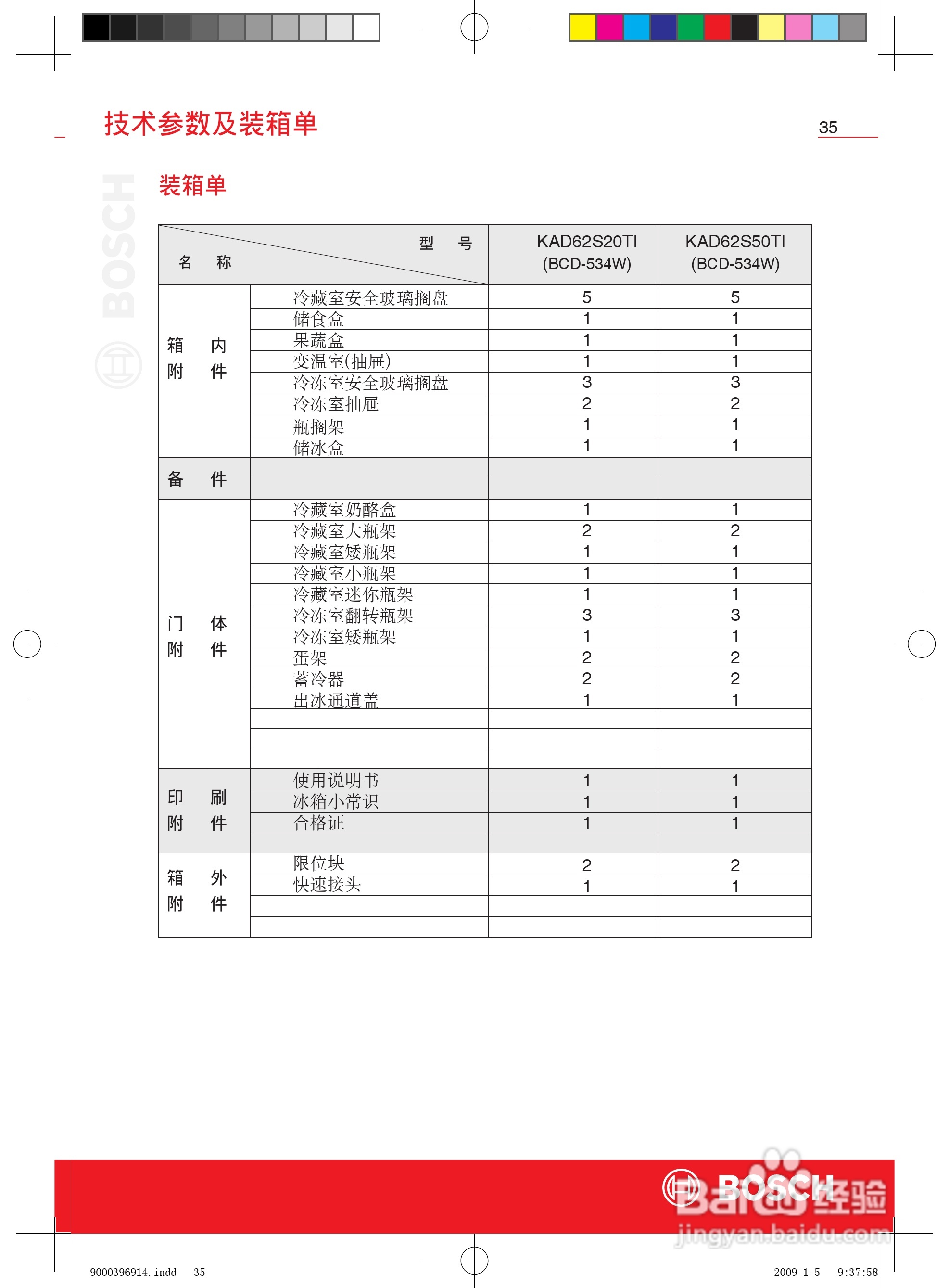 博世KAD62S50TI双开门家用电冰箱使用说明书:[4]