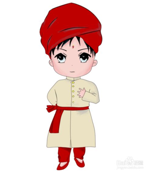 简笔画 Q版印度男孩的画法 百度经验