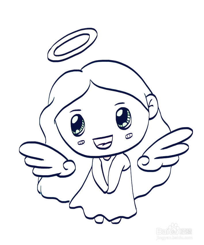 小天使画法简单图片