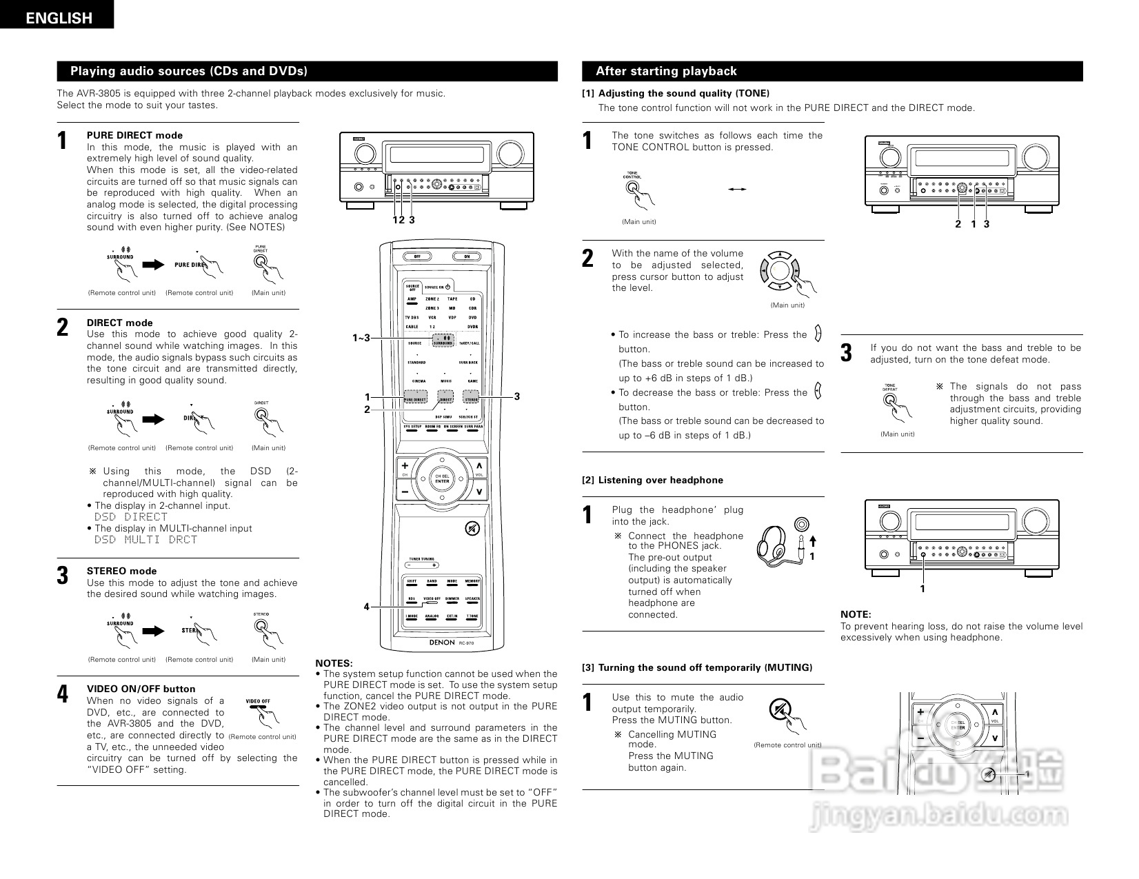 DENON AVR-3805收音环绕扩音机操作说明书:[2]
