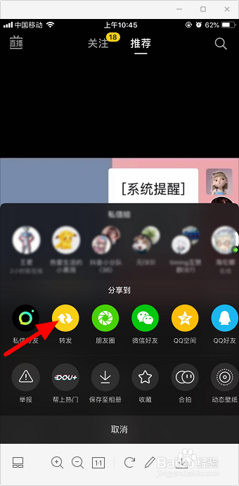 抖音转发的视频在哪里怎么找不到