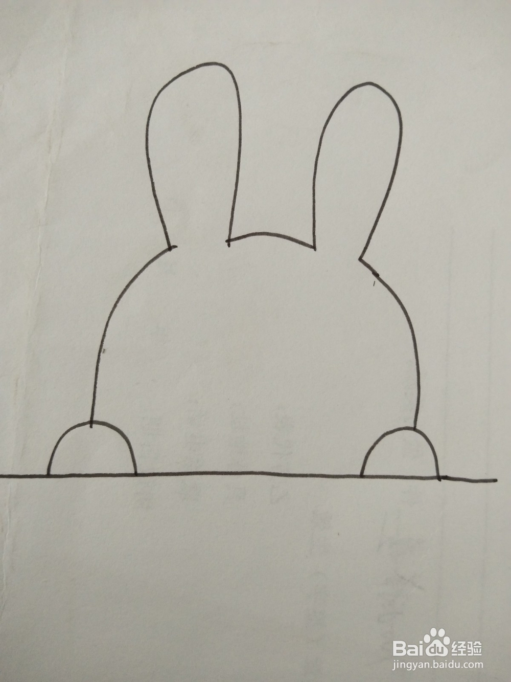 幼儿简笔画法“可爱的小兔子”
