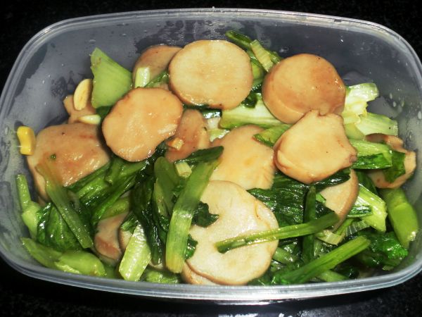 杏鲍菇炒小白菜