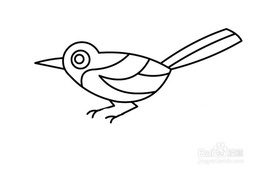 喜鹊简笔画 分步画法