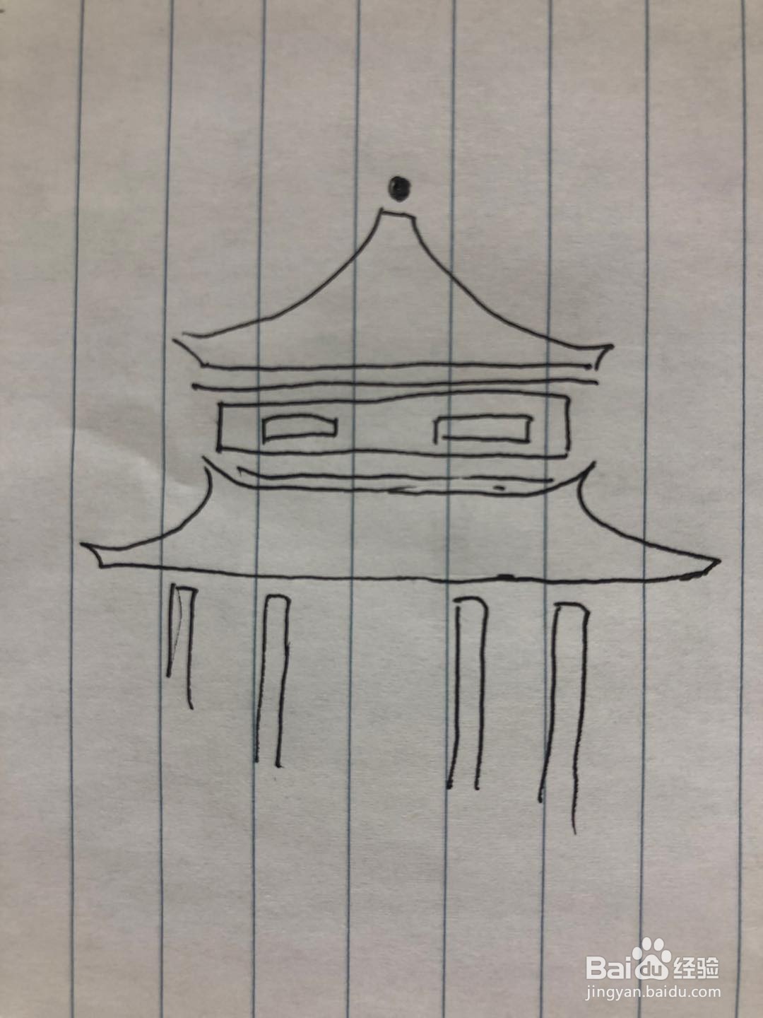 古楼简笔画图片