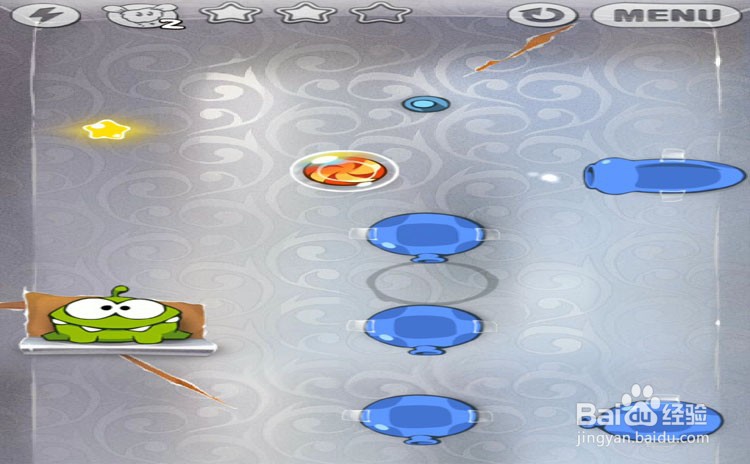 手机游戏割绳子level3-25、level4-1三星攻略