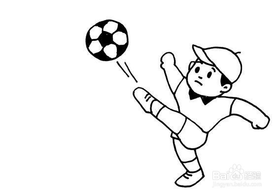 小人踢足球简笔画图片