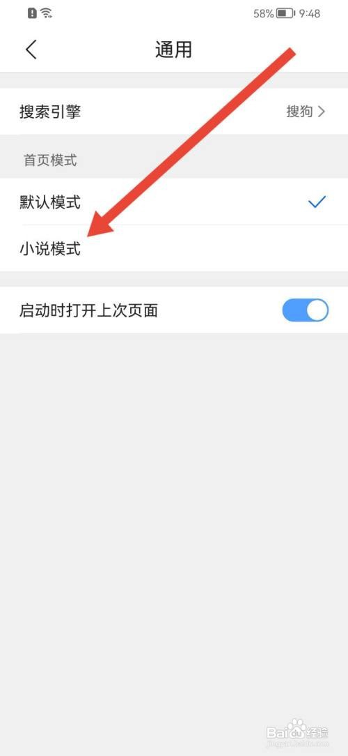 搜狗浏览器极速版如何设置首页显示小说模式？
