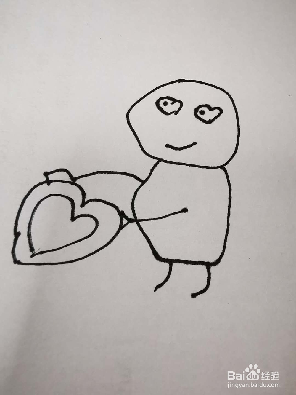 表白简笔画-表情包小丑人中的“爱你”怎么画