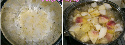 不受欢迎的水果怎么办——蜜桃雪梨银耳糖水