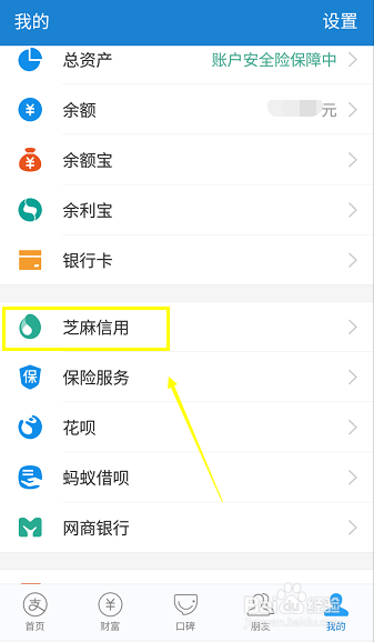 怎么查看支付宝芝麻信用分