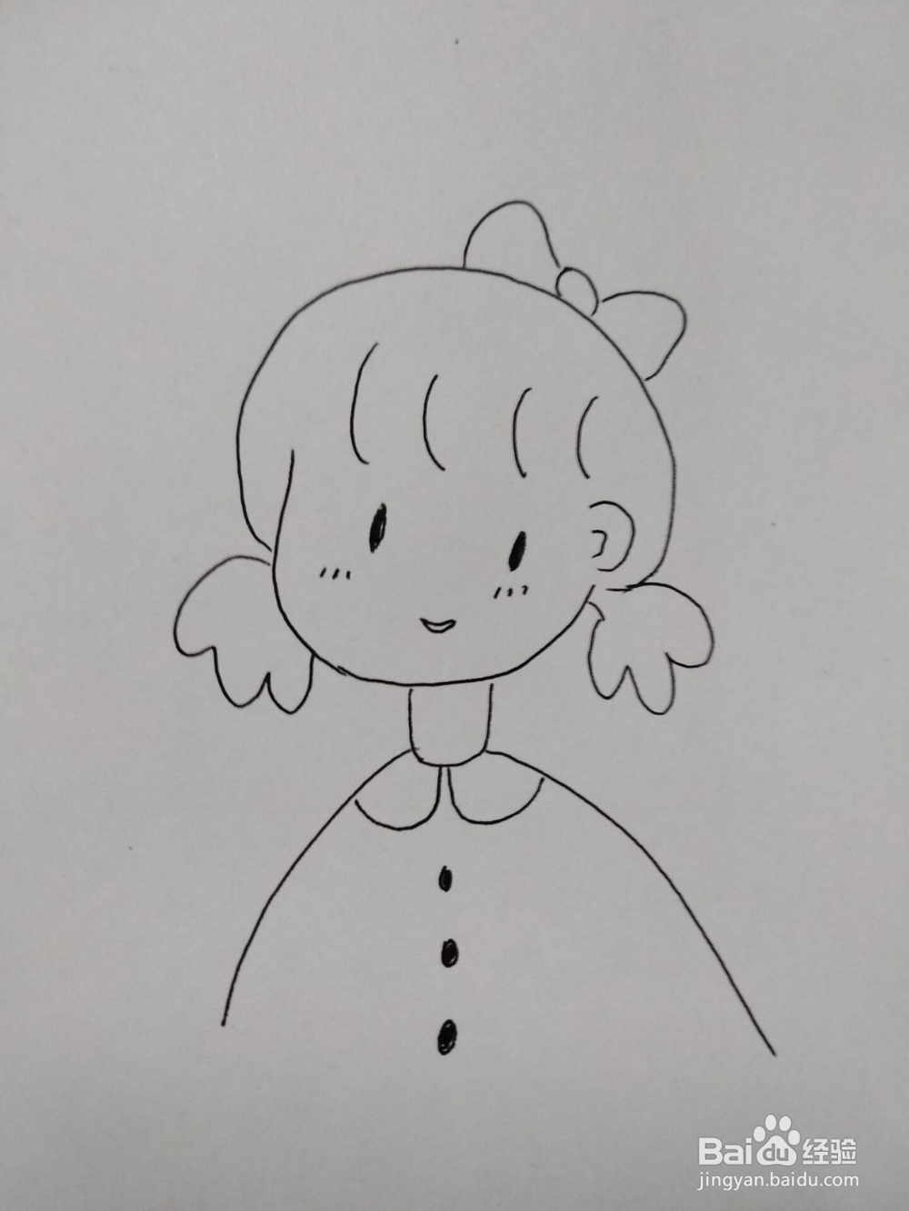 抖音火爆女孩的简笔画方法