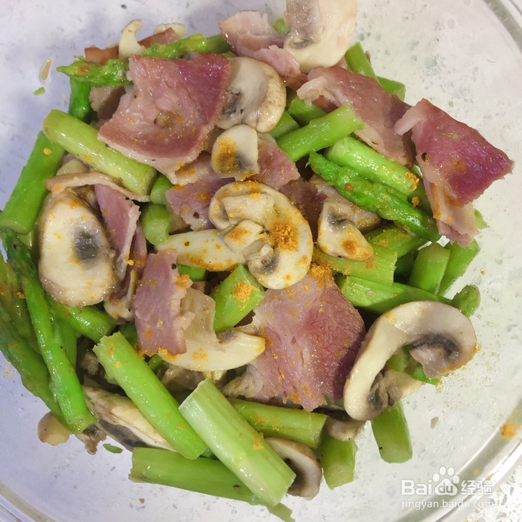 好吃到哭的蘑菇培根炒芦笋