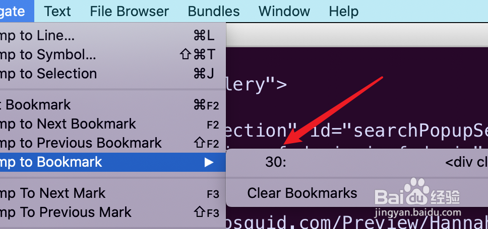 mac版，TextMate创建的书签标记怎么使用？