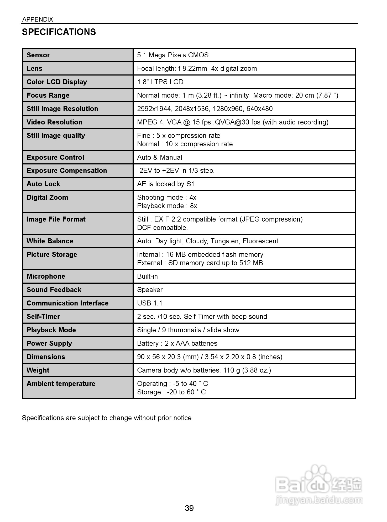 JENOPTIK JD C 5.0 SL数码相机说明书:[4]