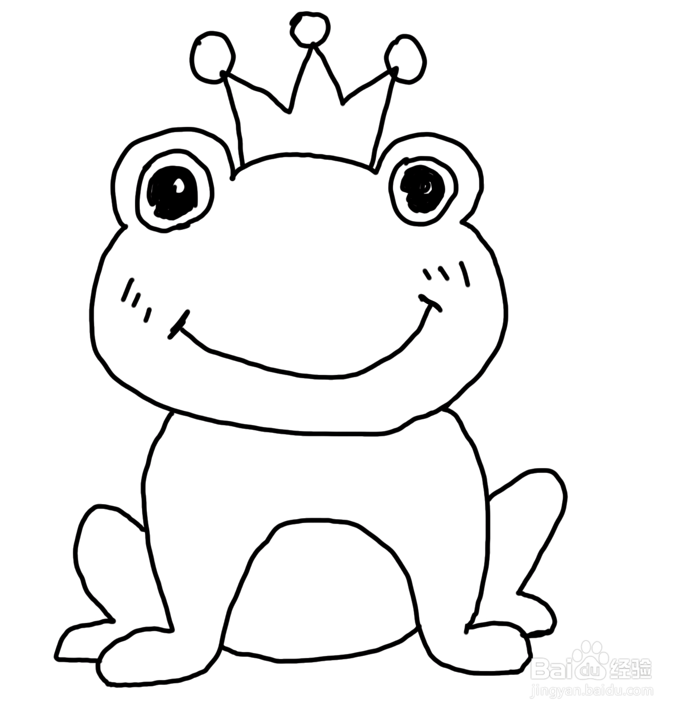 怎么画彩色简笔画卡通动物小青蛙