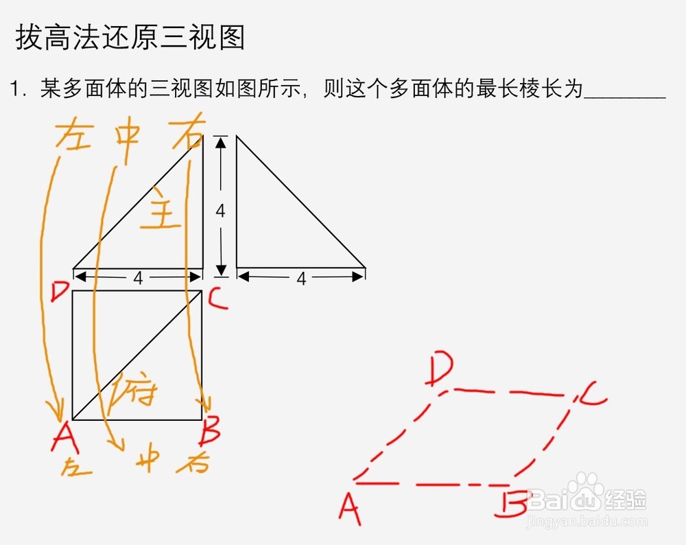 高中数学:立体几何之三视图高效还原方法